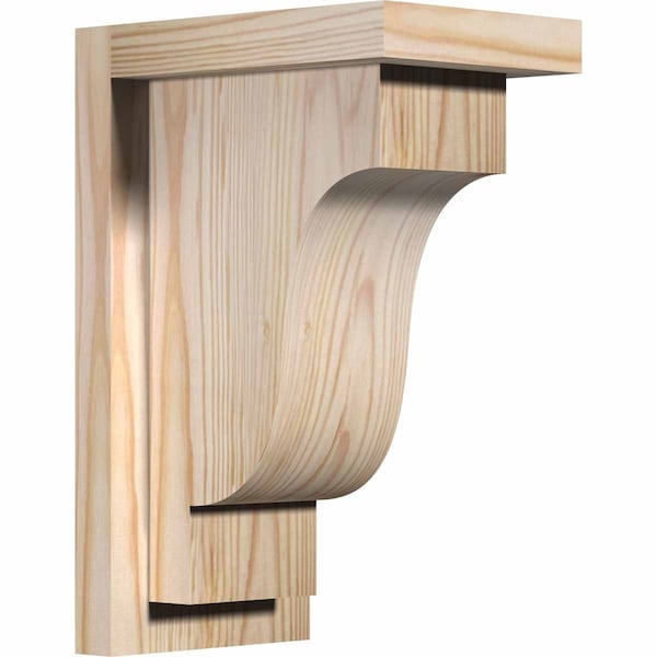 Ekena Millwork Newport Smooth Corbel w/Backplate, Douglas Fir, 5 1/2"W x 8"D x 12"H COR06X08X12NEW01SDF - main